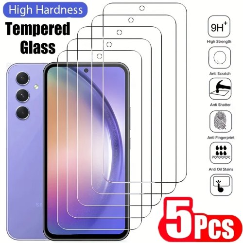5-Pack Tempered Glass Screen Protector for Samsung Galaxy A Series (A56, A55, A54, A53, A52s, A52, A51, A36, A35, 5G)