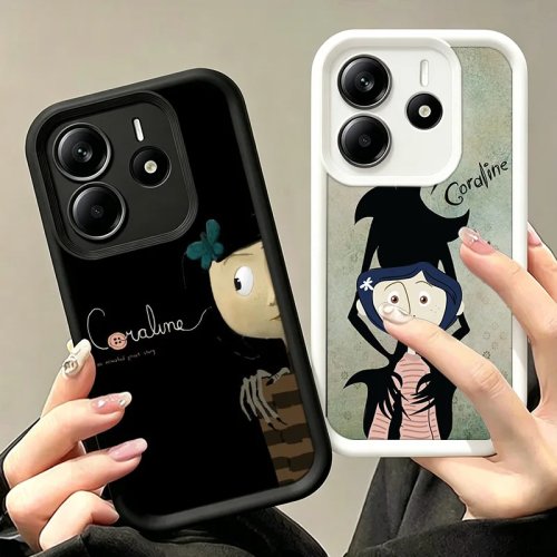 Spooky Coraline Horror Art スマホケース Redmi Note 15/14/13/12/11 Pro Plus/12S/11T/11S/10S/10 Pro 対応 – ハードシェルカバー