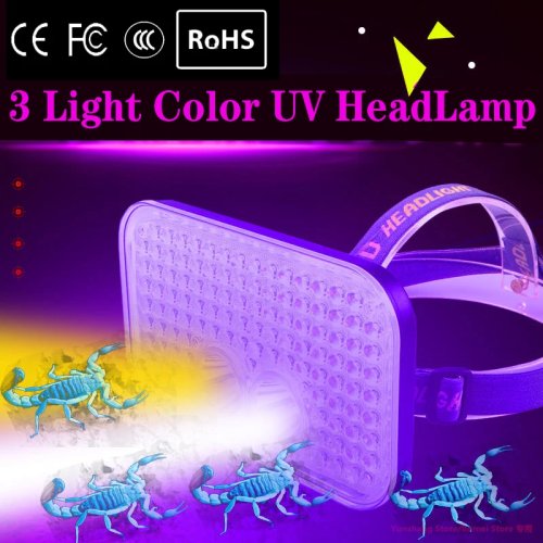 UV-hoofdlamp — draagbare ultraviolette hoofdlamp met ingebouwde accu, USB-oplaadbaar