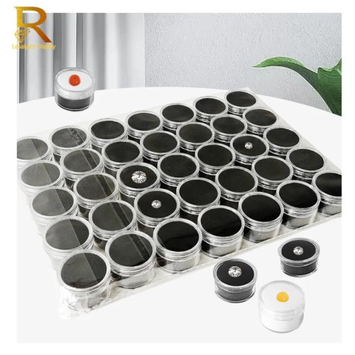 Bộ 35 hộp tròn trong suốt đựng đá quý, tiền xu và kim cương rời — hộp đựng/organizer nhỏ