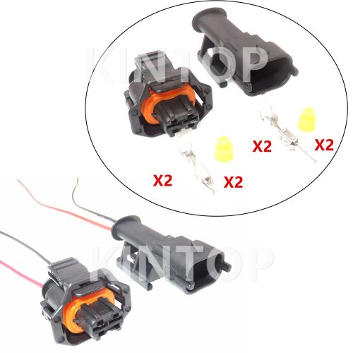 1 set 2-polige waterdichte stekker/koppeling voor nokkenassensor met kabels – past op 1928403874 / 1928404226