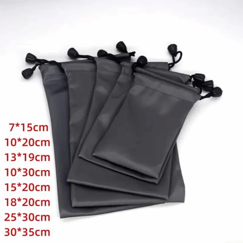 Borsa con cordoncino in nylon impermeabile - Nera, borsa portaoggetti multifunzione