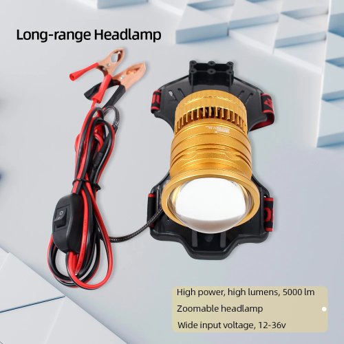 ไฟฉายคาดหัวซูม 12V กำลังสว่างสูง — สปอตและไฟกระจาย ระยะไกล สำหรับล่าสัตว์และกิจกรรมกลางแจ้ง