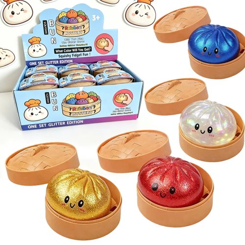 Superweiches Brötchen-Squishy mit Glitzer – Slow-Rebound Stressball zum Drücken für Kinder & Erwachsene
