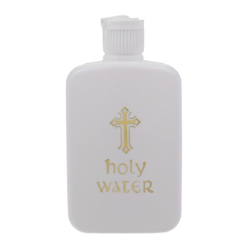 Bouteille d'eau bénite 100 ml pour Pâques — plastique, logo doré