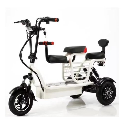 Faltbarer 3‑Rad Elektro-Roller (Dreirad) mit Kindersitz – 3 Sitzplätze