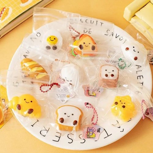 5 Cái Đồ Chơi Mochi Squeeze Mini - Squishies Mềm Giảm Căng Thẳng, Móc Khóa Mặt Dây Bánh Bao Nhồi Quà Tặng Tiệc