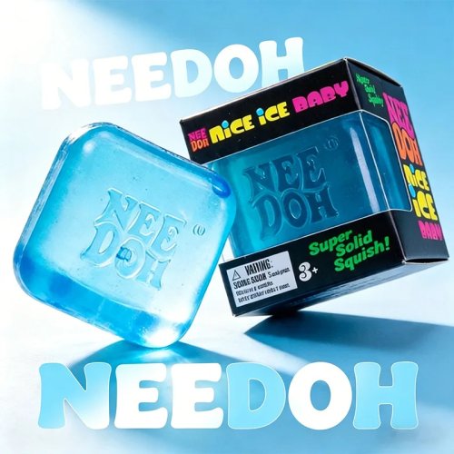 Needoh つまめる氷キューブ「マルトース」— スローリバウンドの感覚スクイーズおもちゃ、ストレス解消・音付き