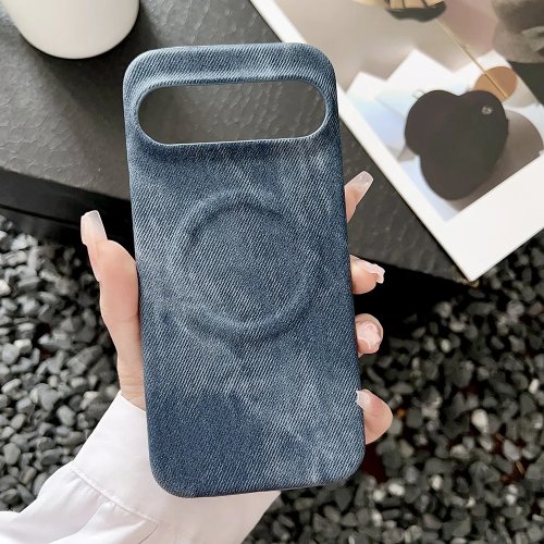 Capa magnética rígida em denim para Google Pixel 10 Pro XL, 10, 8, 9 Pro XL, 7, 8A, 7A, 8 Pro - Estilo moderno com carregamento sem fios