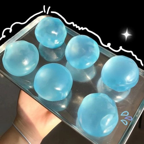 Squishy mochi transparente com óleo de coco — brinquedo sensorial anti-stress para adultos