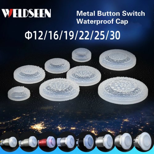 Nắp Silicon Chống Nước Cho Công Tắc Nút Bấm Kim Loại, 12-30mm Vỏ Bảo Vệ Chống Bụi