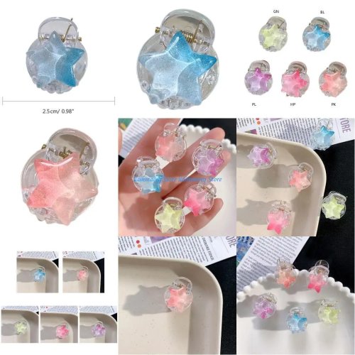 Mini presilha de cabelo estrela estilo Y2K – clip para franja, garra/presilha para crianças