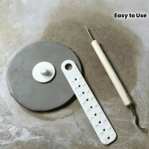 Thước cắt tròn linh hoạt có lỗ cho đất sét – dụng cụ chia gốm, dễ dùng cho người mới bắt đầu và thợ nghiệp dư
