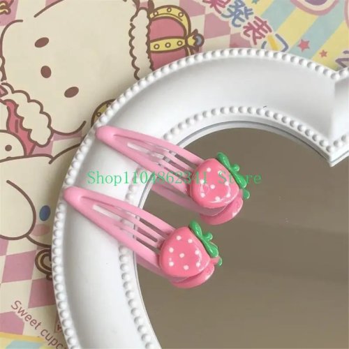 652F Sweet Girls Hairpins - Pink Hair Clips for Kids Stage Performance, Y2K Headpieces