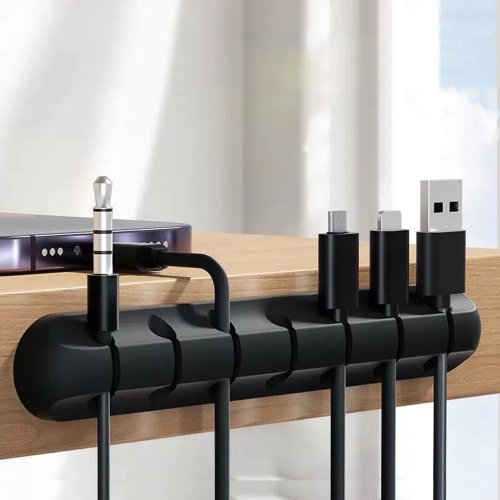 Clips Adhésifs pour Câbles - Gestion des Câbles pour Bureau, Câble USB, Câble d'Alimentation, Câble Souris