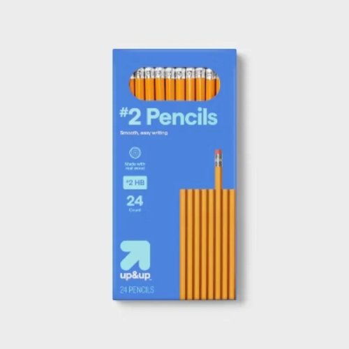 Crayons à papier n°2, lot de 24, fournitures scolaires, crayons de dessin, effaçables, 2,05 mm, dès 3 ans