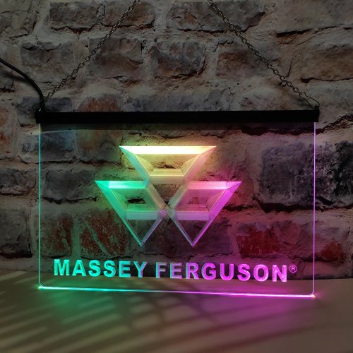 Massey Ferguson 트랙터 LED 네온 사인 – 컬러 흐름 효과, 집안 장식 및 파티 무드등