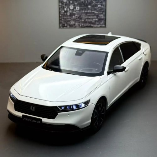 Auto a escala 1:18 Honda Accord 11va Generación, Diecast con luces y sonido, juguete de colección grande