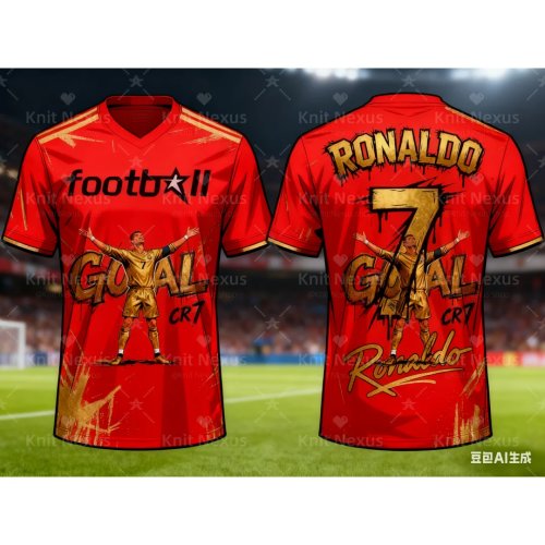 Maglia da calcio Ronaldo n.7 stile graffiti urbano, t-shirt sportiva a rapida asciugatura per uomo, donna e bambino
