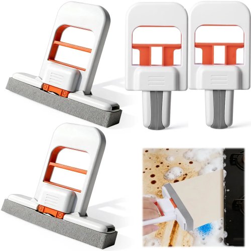 Set da 4 pezzi Spugnetta Raschietto Mini Pulente Portatile, Piccolo Pulitore Multiuso per Lavello, Finestra, Piastrelle Bagno, Fornello