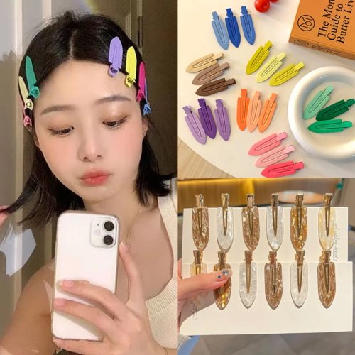Clip per capelli stile coreano 2/3/4 pz, glitter colori candy, clip becco d'anatra anti-piega, fermaglio laterale per frangia, donne & ragazze