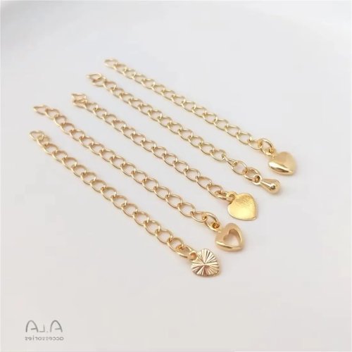 Dây chuyền kéo dài 14K vàng hình giọt nước trái tim, thủ công cho DIY vòng tay vòng cổ