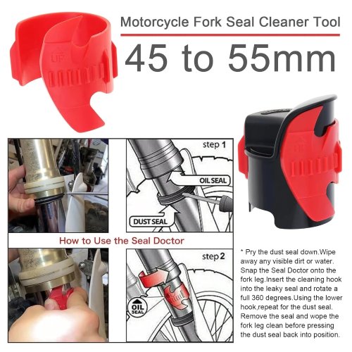 45mm-55mm Motorcycle Fork Seal Cleaner Tool – Universal Front Fork Dirt Scraper & Seal Saver
