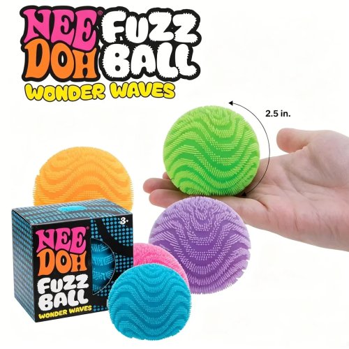 Schylling NeeDoh Fuzz Ball – Soft fuzzy stress ball squishy, fun desk ornament for stress relief