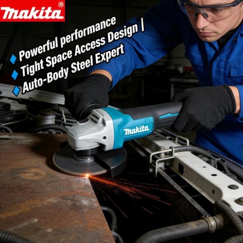 Акумуляторна кутова шліфмашина Makita DGA504 18 В 6,0 А·год 125 мм, безщітковий мотор, універсальна