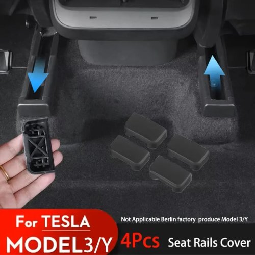 Protector para rieles de asientos 4 piezas para Tesla Model 3 Y Juniper – Cubierta trasera antigolpes para asientos traseros