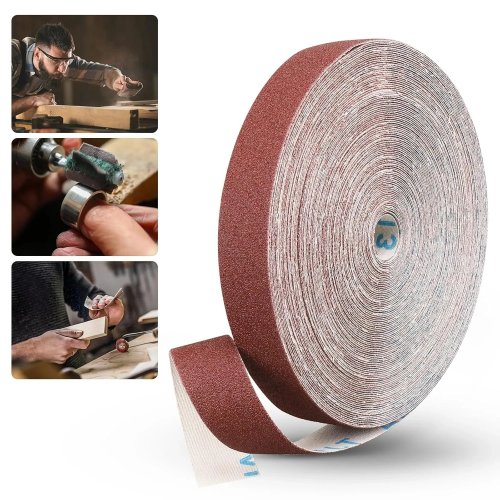 연마포 롤 1인치(25mm) — 연속 샌드페이퍼 2m/5m, 목재 연마·금속 광택·자동차 디테일링용