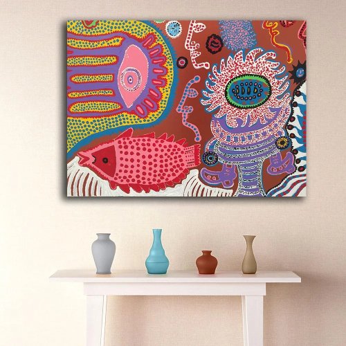 ヤヨイ・クサマ『Give Me Love』オイルプリント絵画 リビングルーム用壁掛けアート