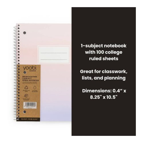 สมุดโน้ต Evolve 1 วิชา ขนาด 8x10.5 นิ้ว เส้นบรรทัด College 100 หน้า ลาย Berry Skies Ombre - อุปกรณ์การเรียน