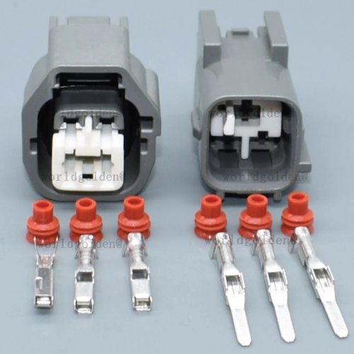 Zestaw Złączy Zaciskowych 3-pinowych z Uszczelką Gumową MG651359 MG641362 - Części do Odnawiania Połączeń Elektrycznych w Starych Pojazdach