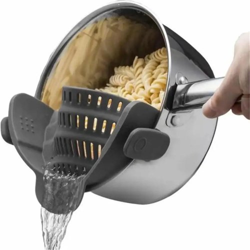 Verstellbarer Clip-On-Seiher für Töpfe, Pfannen & Schüsseln - Küchensieb