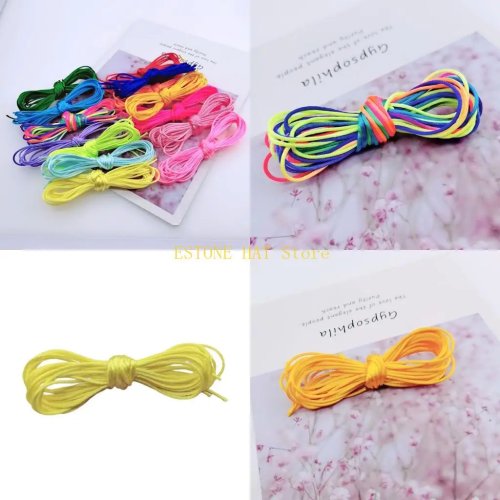 49MF Cordoncini intrecciati colorati — Elastici per capelli per coda di cavallo da bambino