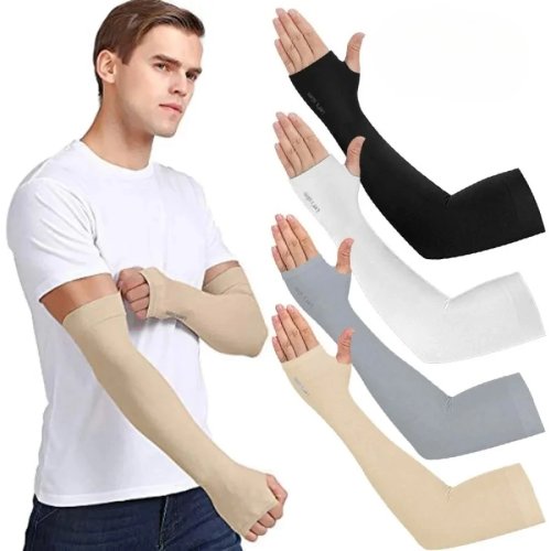 Ice-Silk UV-Armstulpen Unisex — Kühlende Armsleeves zum Sonnenschutz für Radfahren, Autofahren & Outdoor