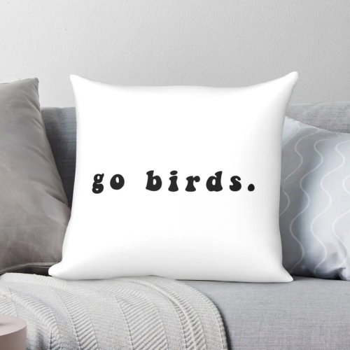 Funda para cojín cuadrada "Go Birds" divertida – poliéster/lino tipo terciopelo, con cierre, funda decorativa para sofá