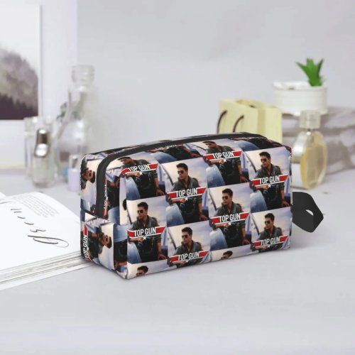 Pochette de Maquillage Top Gun Maverick Tom Cruise – Organisateur de Cosmétiques Trousse de Toilette Dopp Kit pour Femmes Trousse à Crayons de Beauté