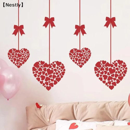 Pegatinas de ventana en forma de corazón para San Valentín — adhesivos decorativos para cristal y escaparates