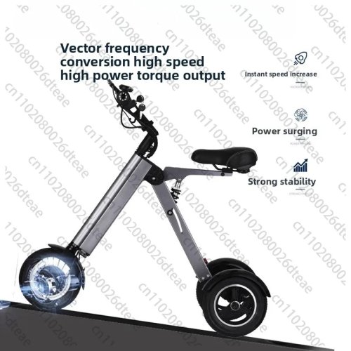 Triciclo eléctrico plegable ultra ligero portátil para adultos, mayores, mujeres - Scooter mini pequeño