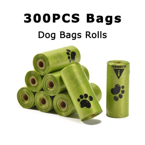ถุงขี้หมาแบบใช้แล้วทิ้ง 300 ชิ้น กันรั่ว กันฉีกขาด อุปกรณ์สัตว์เลี้ยงคุ้มค่าสำหรับคนรักหมา