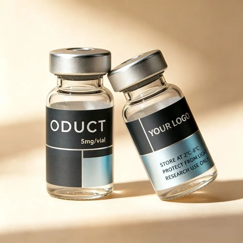 방수 비닐 라벨 맞춤 인쇄 — 일회용 자가부착 스티커 3ml/5ml/10ml 펩타이드 바이알용 (로고 인쇄 가능)