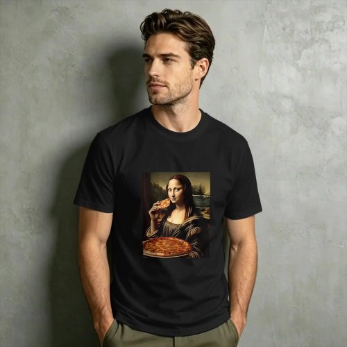 Zabawna Koszulka Męska z Nadrukiem Mona Lisa Bawełna Okrągły Dekolt Krótki Rękaw Hip Hop Lato Vintage 4XL 5XL 6XL