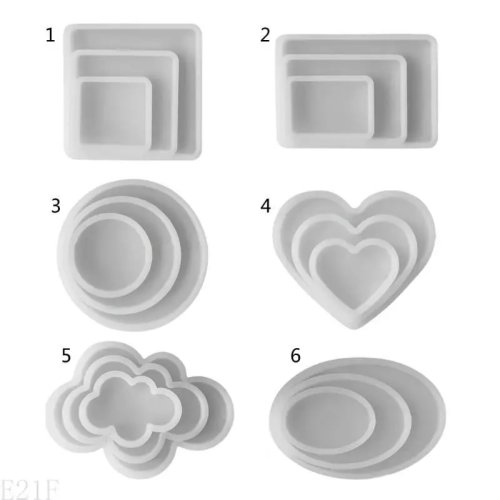 3pcs Epoxy Resin Silicone Molds – Geometric Tray DIY Craft Tool
