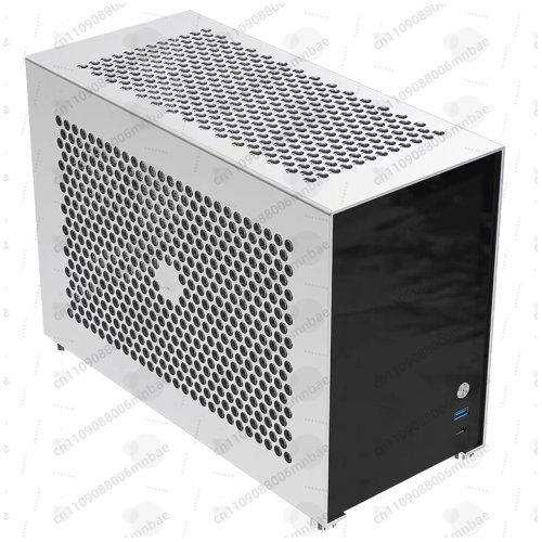 كيس كمبيوتر B5 Mini‑ITX من الألمنيوم الكامل — صغير الحجم، يدعم التبريد المائي، لوحة تركيب قابلة للسحب للوحة الأم