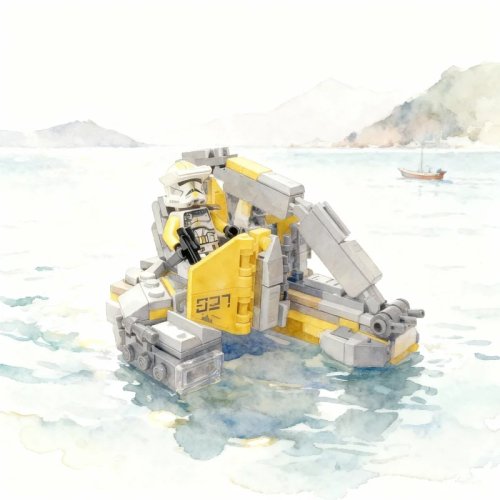 225 pièces MOC Battlepack Swamp Speeder Modèle Alternatif Blocs de Construction Jouet, Cadeau de Noël pour Enfants