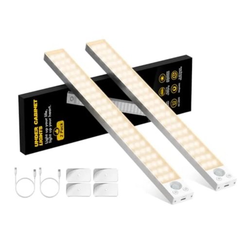 Đèn Dưới Tủ 14,5 Inch, Đèn Cảm Biến Chuyển Động 63 LED, Sạc Lại Được, 2500mAh