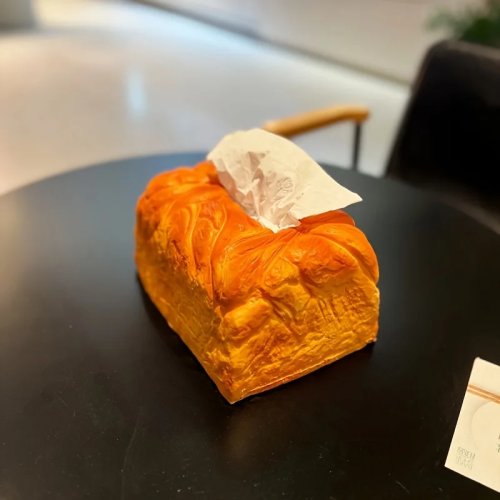 Zakdoekdoos in toastvorm van zacht vinyl - creatief servethouder voor tafel, bureau en auto