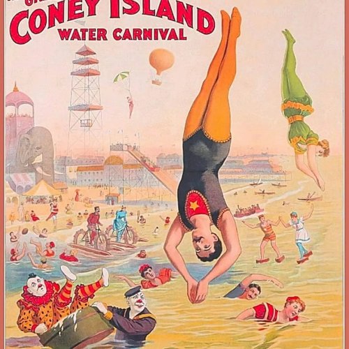 Cartel metálico TYmall 20×30 cm (8×12 in) – Placa vintage Barnum & Bailey Coney Island, decoración retro de pared